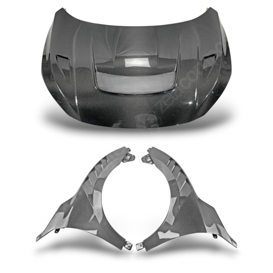 (2016'-2021') Honda Civic Type R Carbon Fiber Hood & Fenders - Track Style