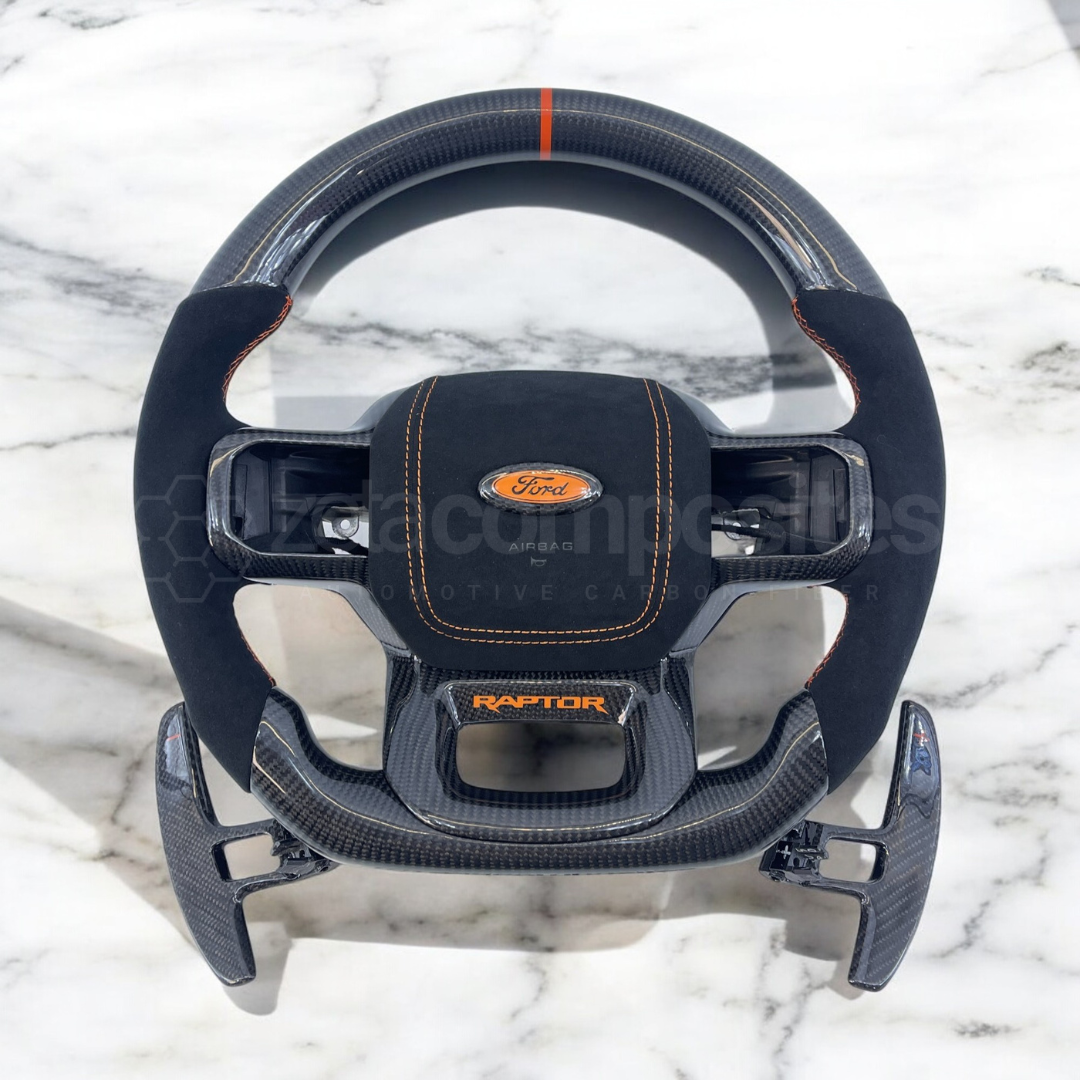 custom carbon fiber steering wheel for ford raptor