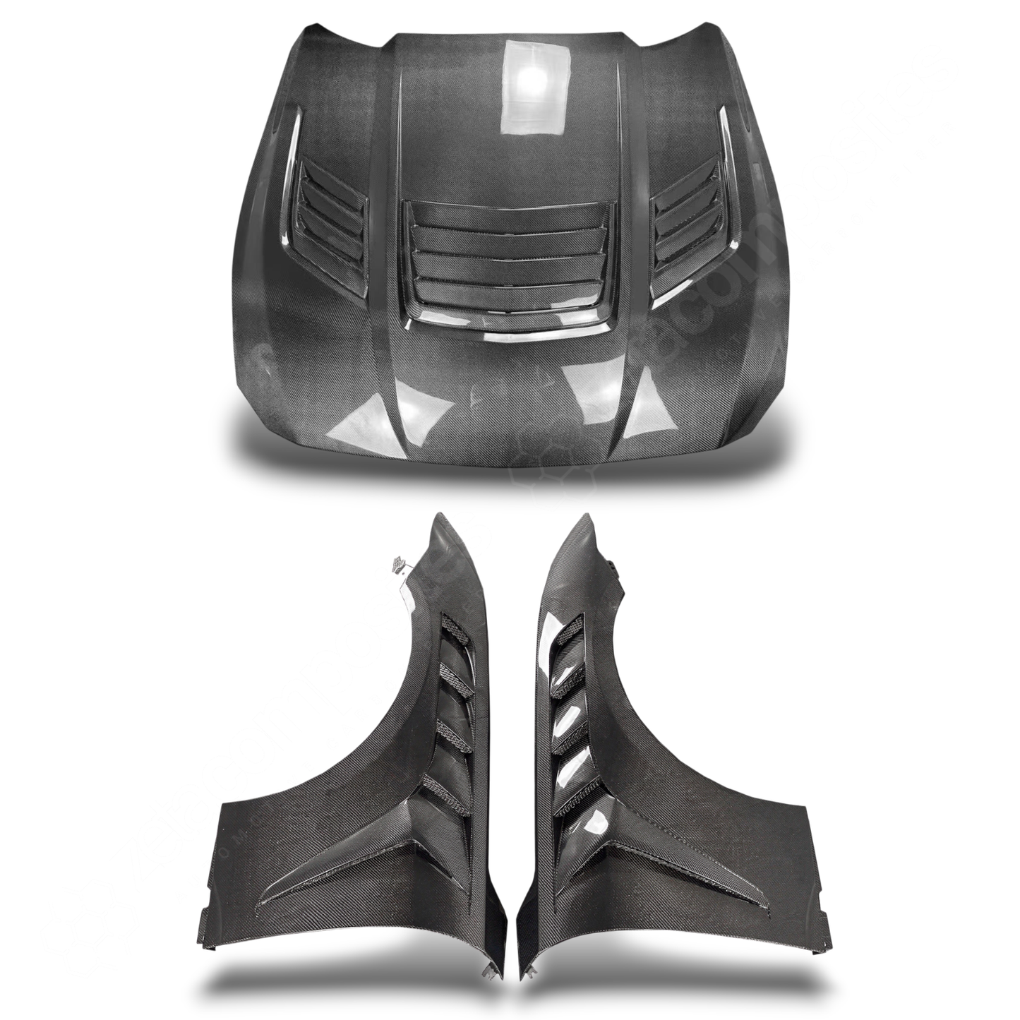 (2024') S650 Mustang Carbon Fiber Hood & Fenders - GTD Style