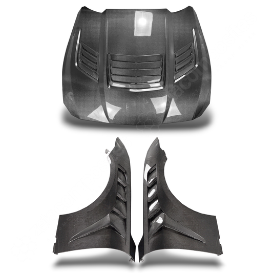 (2024') S650 Mustang Carbon Fiber Hood & Fenders - GTD Style