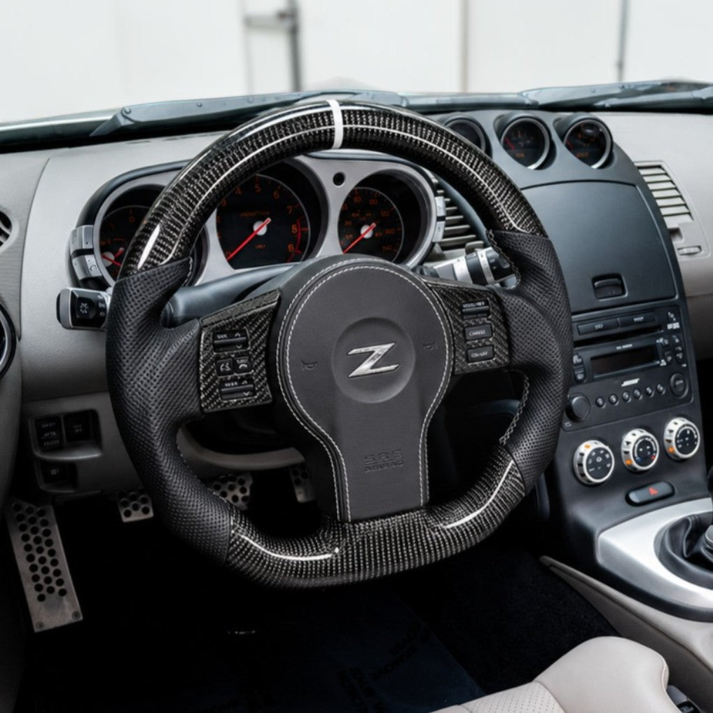 (2002'-2009') for Nissan 350z Carbon Fiber Steering Wheel