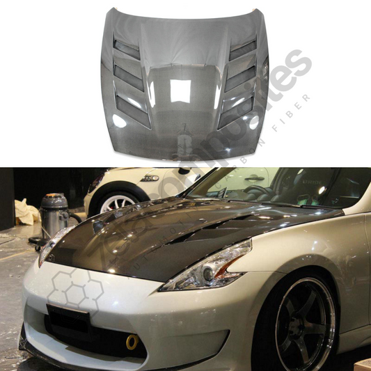 Triple Vented Carbon Fiber Hood Nissan 370z Z34