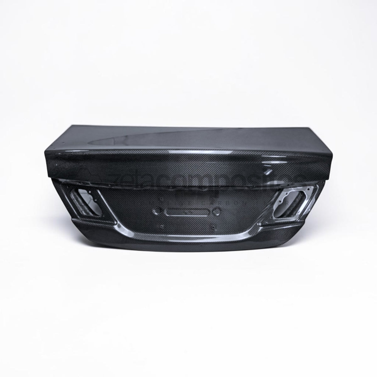 Carbon fiber trunk lid with integrated panel and openings, OE-style for Honda Civic