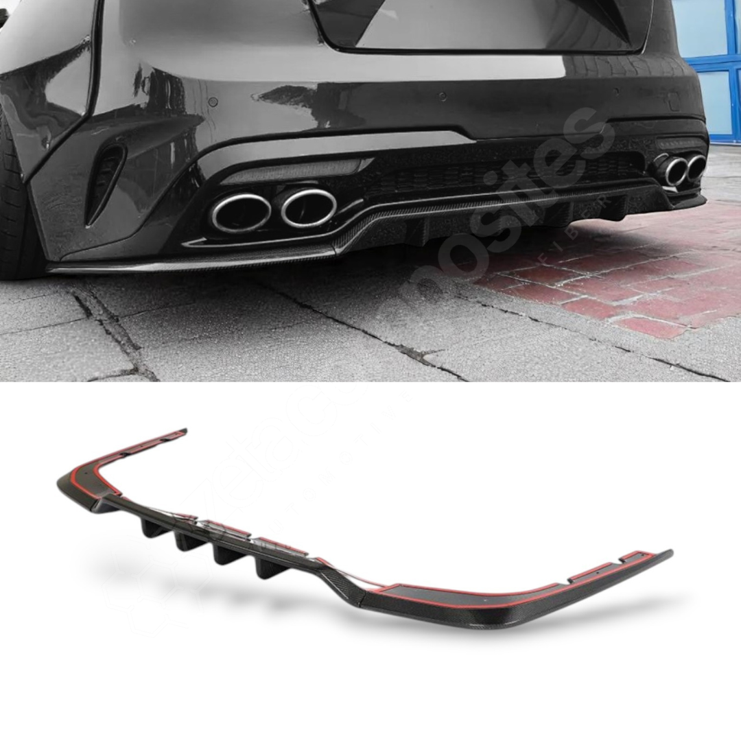 Kia Rio Rear Diffuser (2018'-2023') KIA Stinger Carbon Fiber Rear Diffuser – ZetaComposites