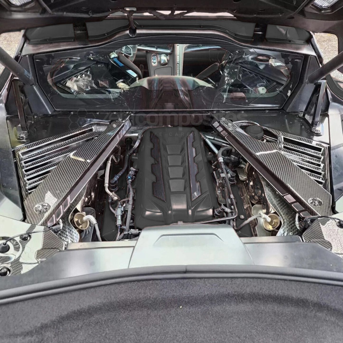 (2020'+) C8 Corvette Carbon Fiber Engine Bay Covers Replacement