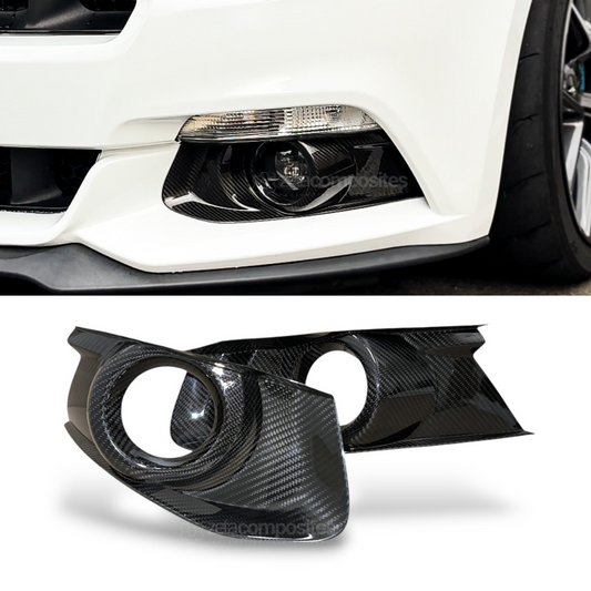Carbon Fiber Fog Light Bezel Inserts for 15'-17' Mustang