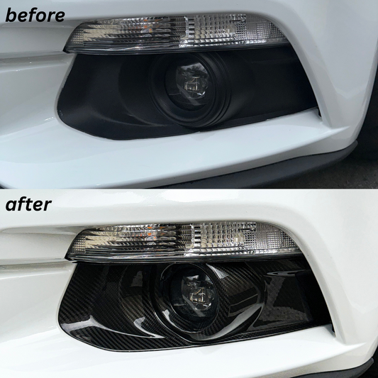 Carbon Fiber Fog Light Bezel Inserts for 15'-17' Mustang