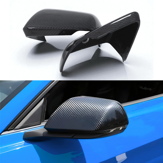 Carbon Fiber Mirror Caps for Mustang Direct Replacement (15'-23') OE Style