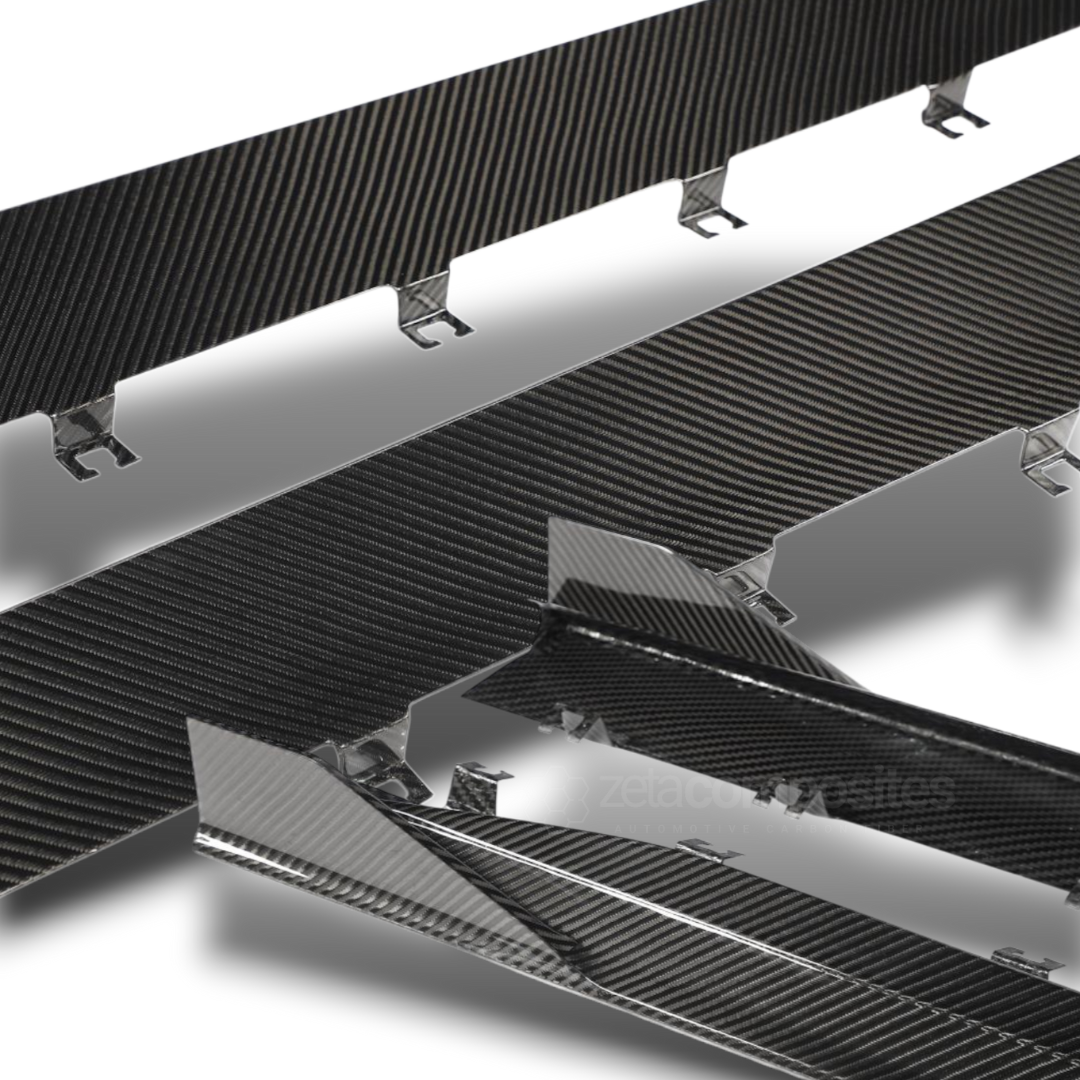 Carbon Fiber Side Skirt Panels for Mustang S650 (2024'+) Gt500 Style