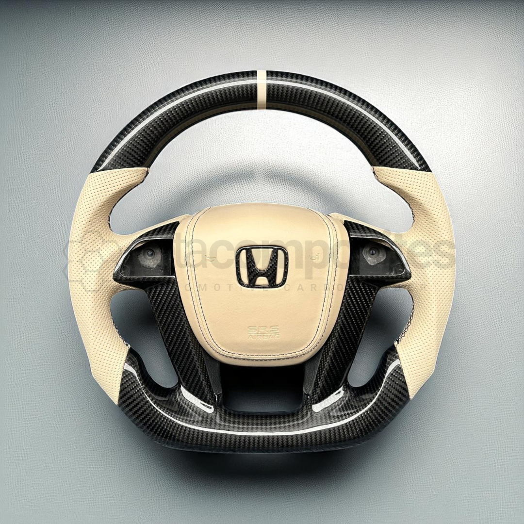 Carbon Fiber Steering Wheel for 8th Gen Accord (With Carbon Button Frames)