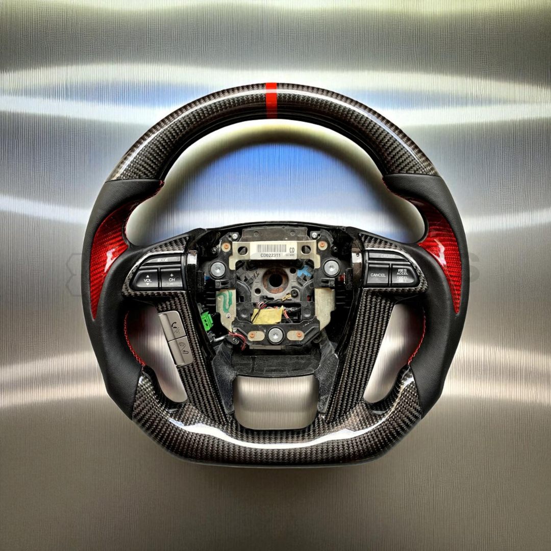 Carbon Fiber Steering Wheel for 8th Gen Accord (With Carbon Button Frames)