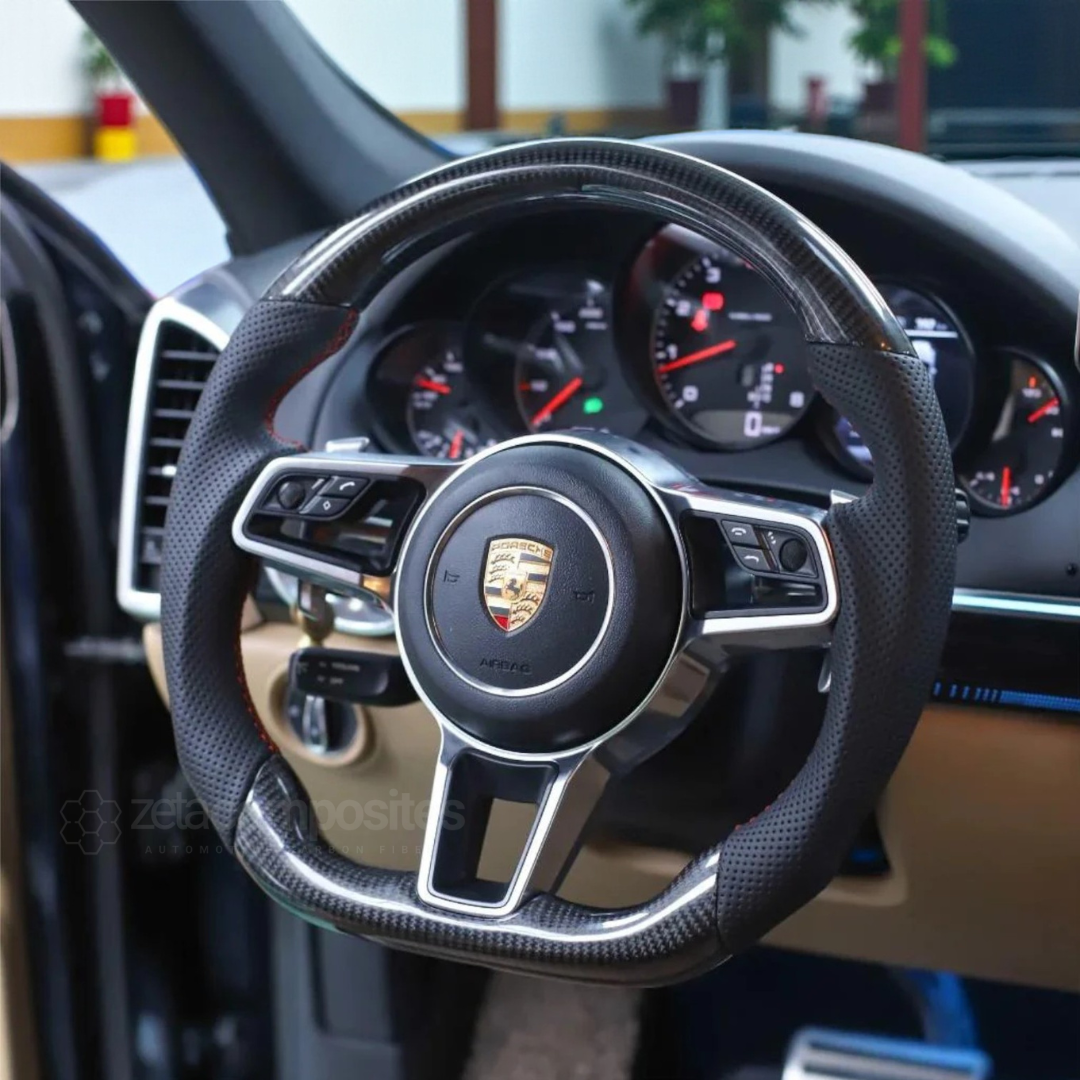 Carbon Fiber Steering Wheel for All Porsche Boxter / Cayman / Taycan / Macan / Cayenne / Panamera