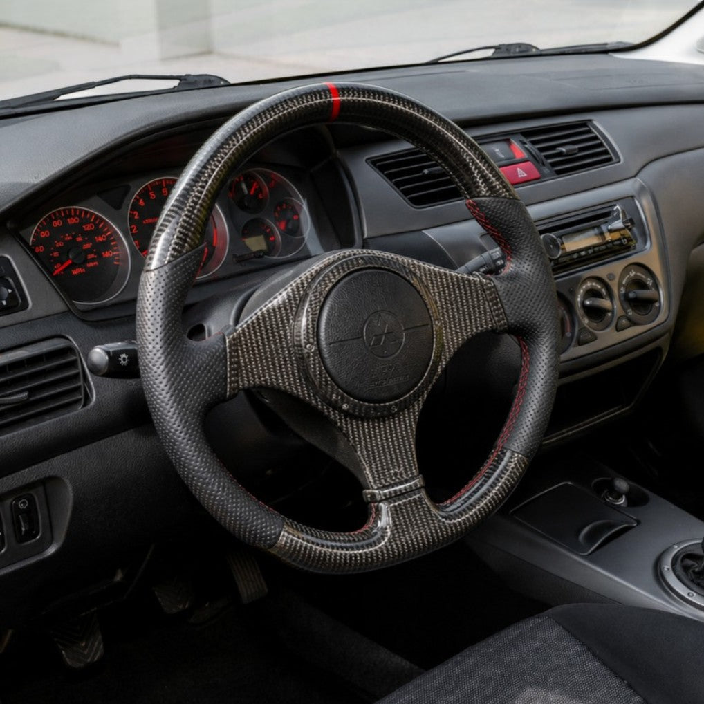 (2001'-2007') Mitsubishi EVO 7 8 9 Carbon Fiber Steering Wheel