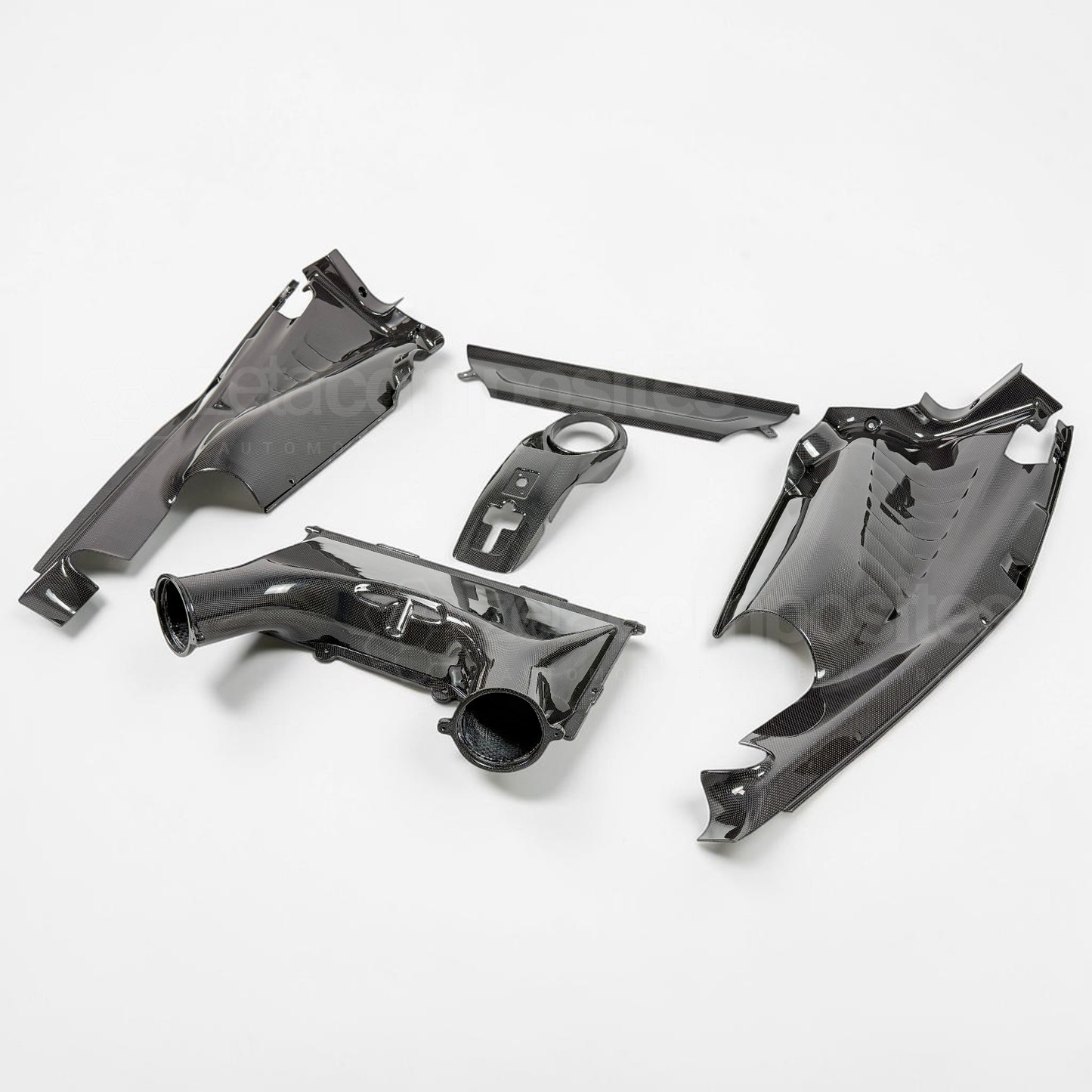 Ferrari 488 GTB Carbon Fiber Engine Bay Panels Replacement Kit