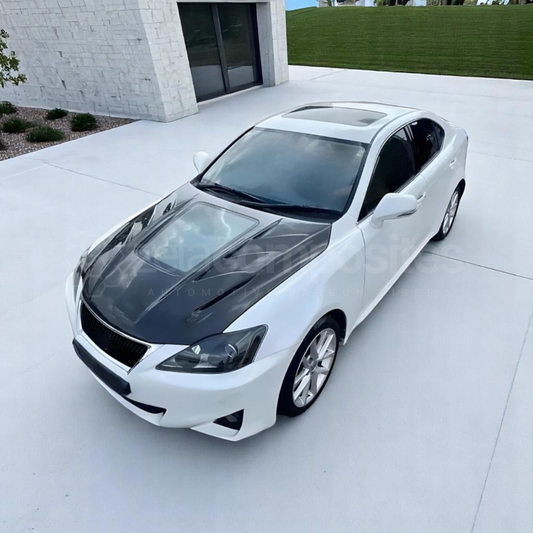 (06'-13') IS250 IS350 Lexus Carbon Fiber Hood With Glass Window
