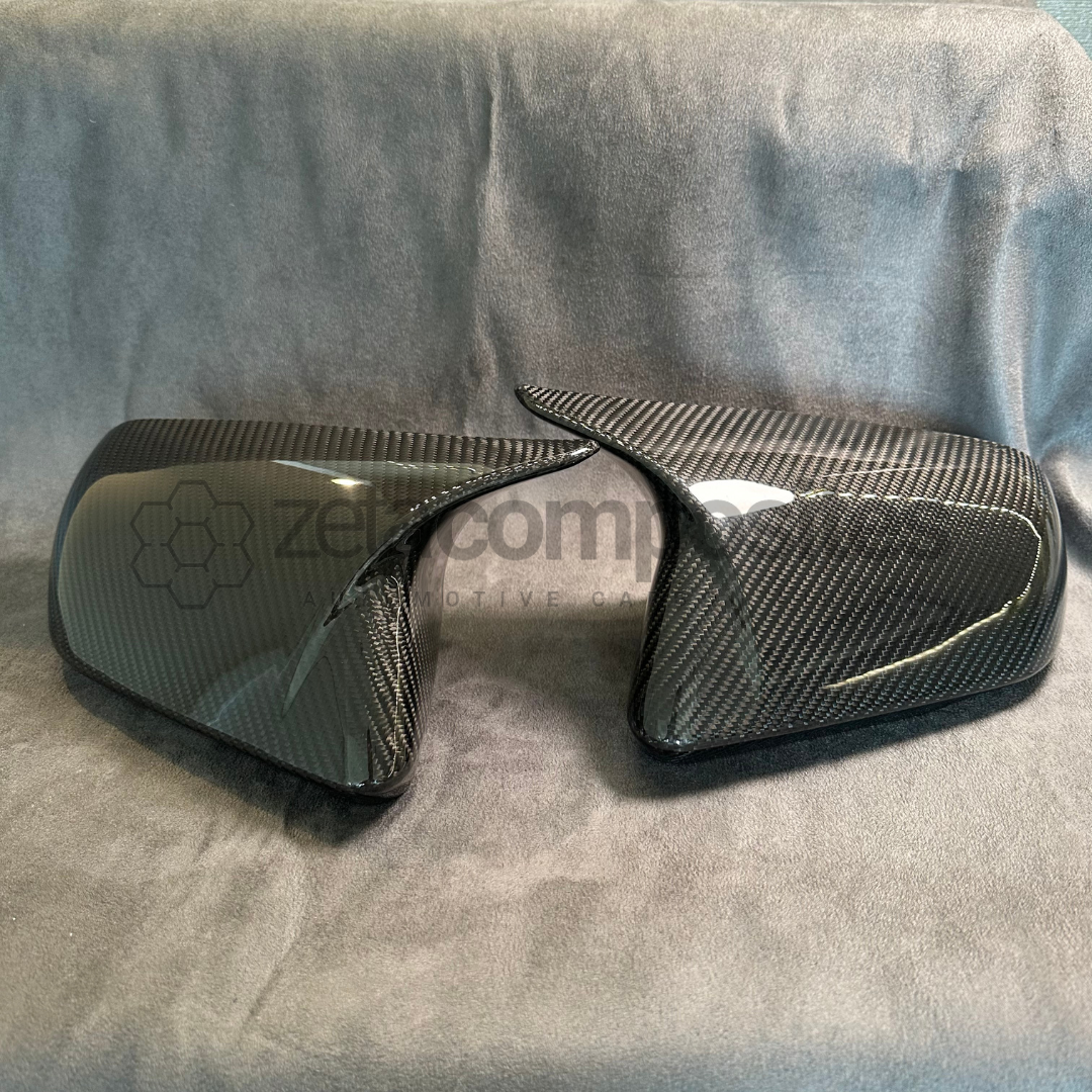 Mustang M Style Carbon Fiber Mirror Covers Pair 2015-2024 S550 S650