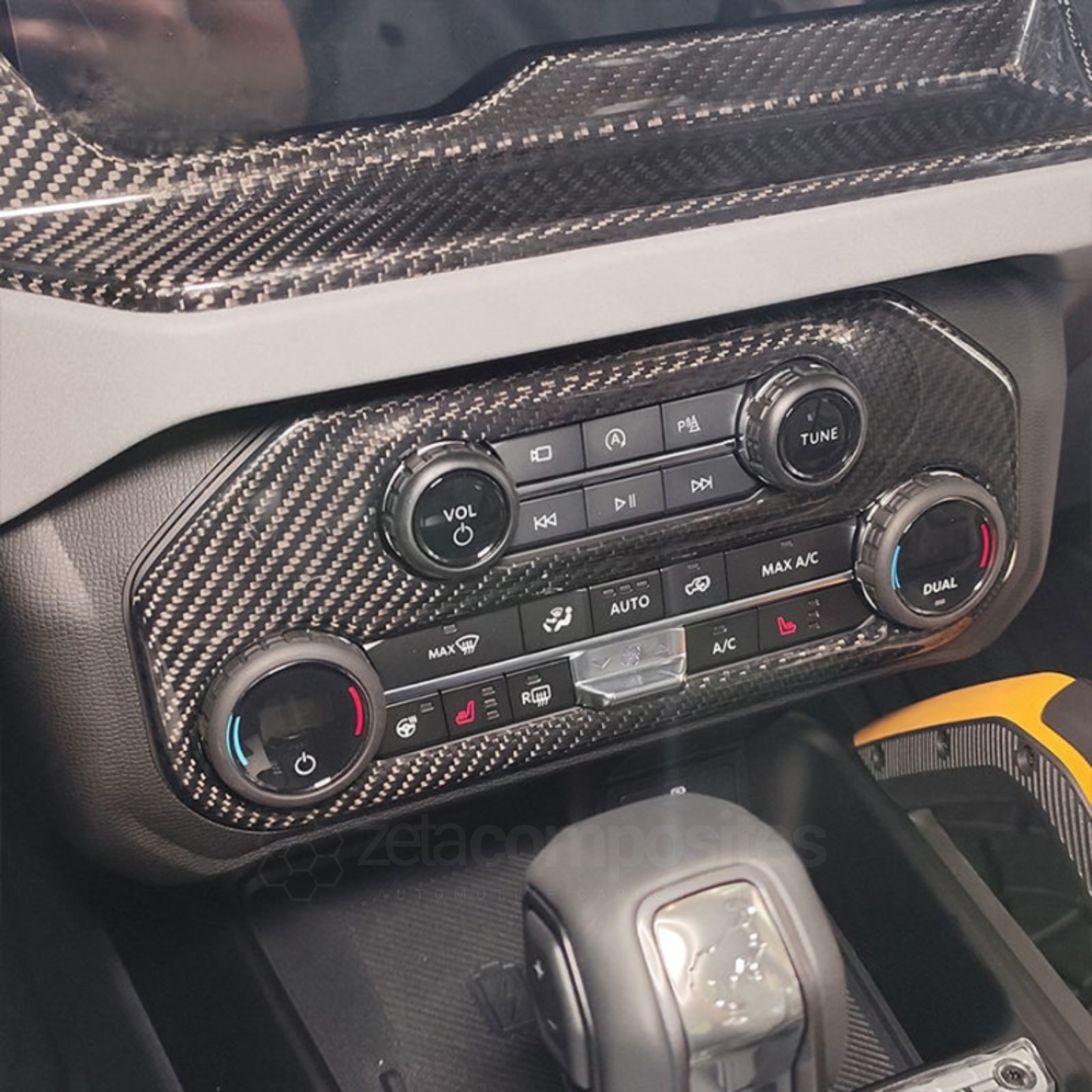 (2021'+) Ford Bronco Carbon Fiber Control Panel Cover