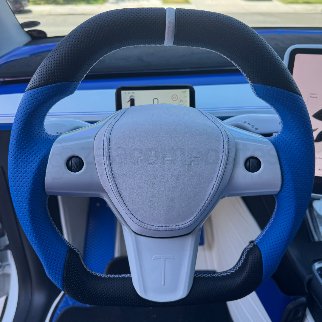 Carbon Fiber Steering Wheel for Model 3 | Y (With Carbon Button Frames)