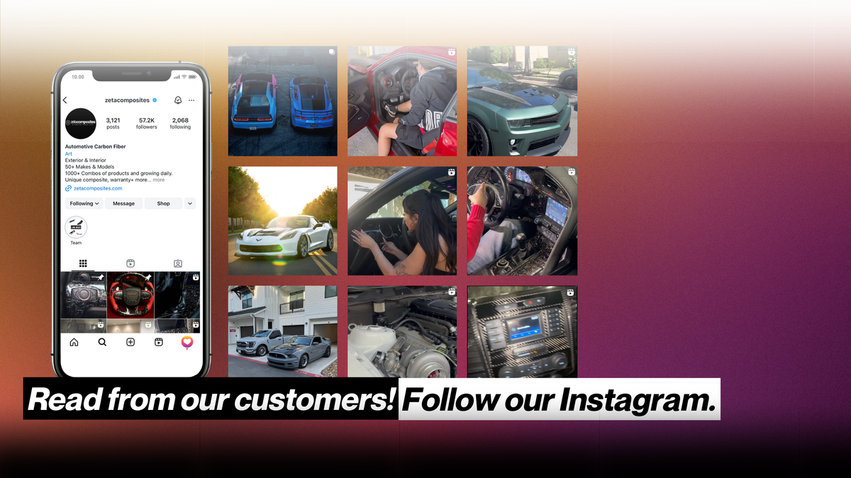 Banner showcasing screenshots of zetacomposites instagram
