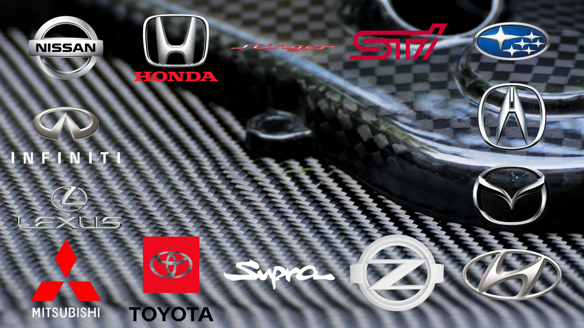 navigational banner showcasing a collection of asian auto brands