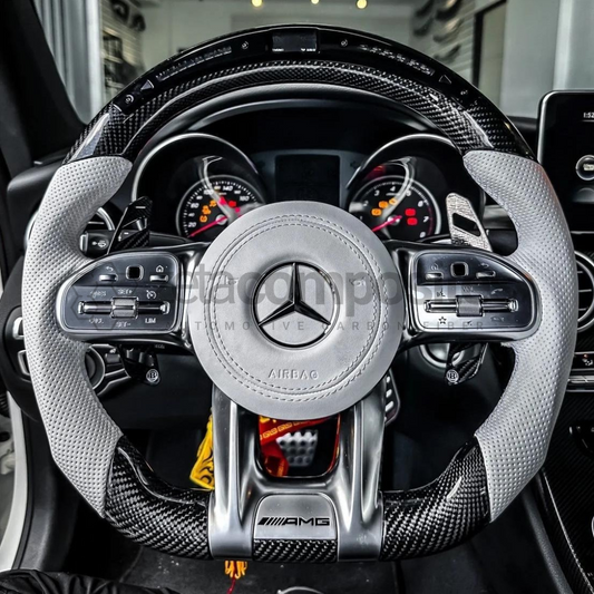 custom mercedes carbon fiber steering wheel 2018 and up