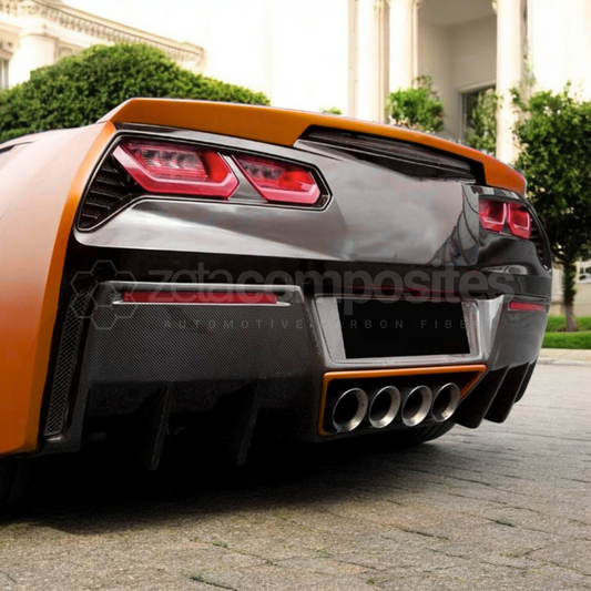 Corvette C7 Carbon Fiber Finned Rear Diffuser Z06 / GS / SR / ZR1 (14'-19')