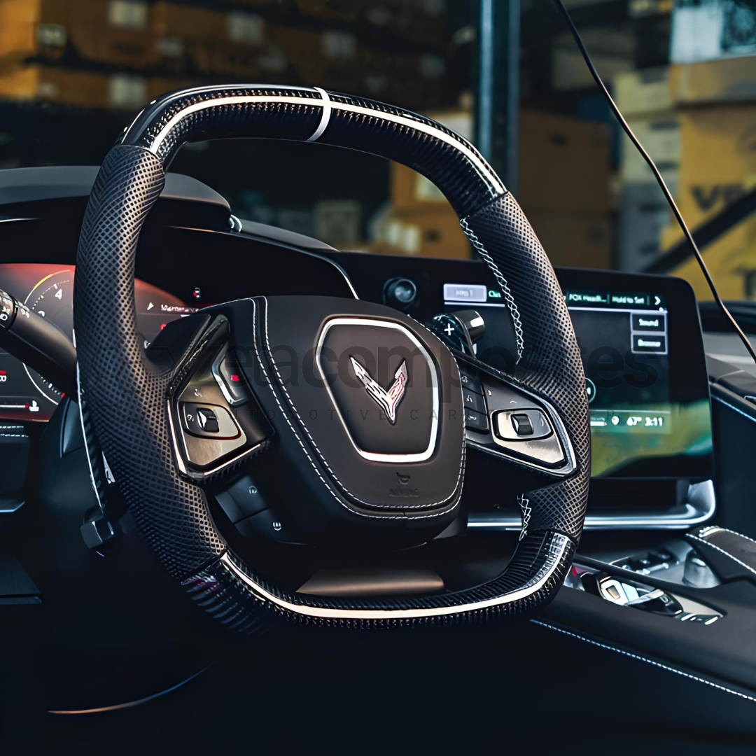 C8 Corvette 2020+ Customizable Carbon Fiber Steering Wheel