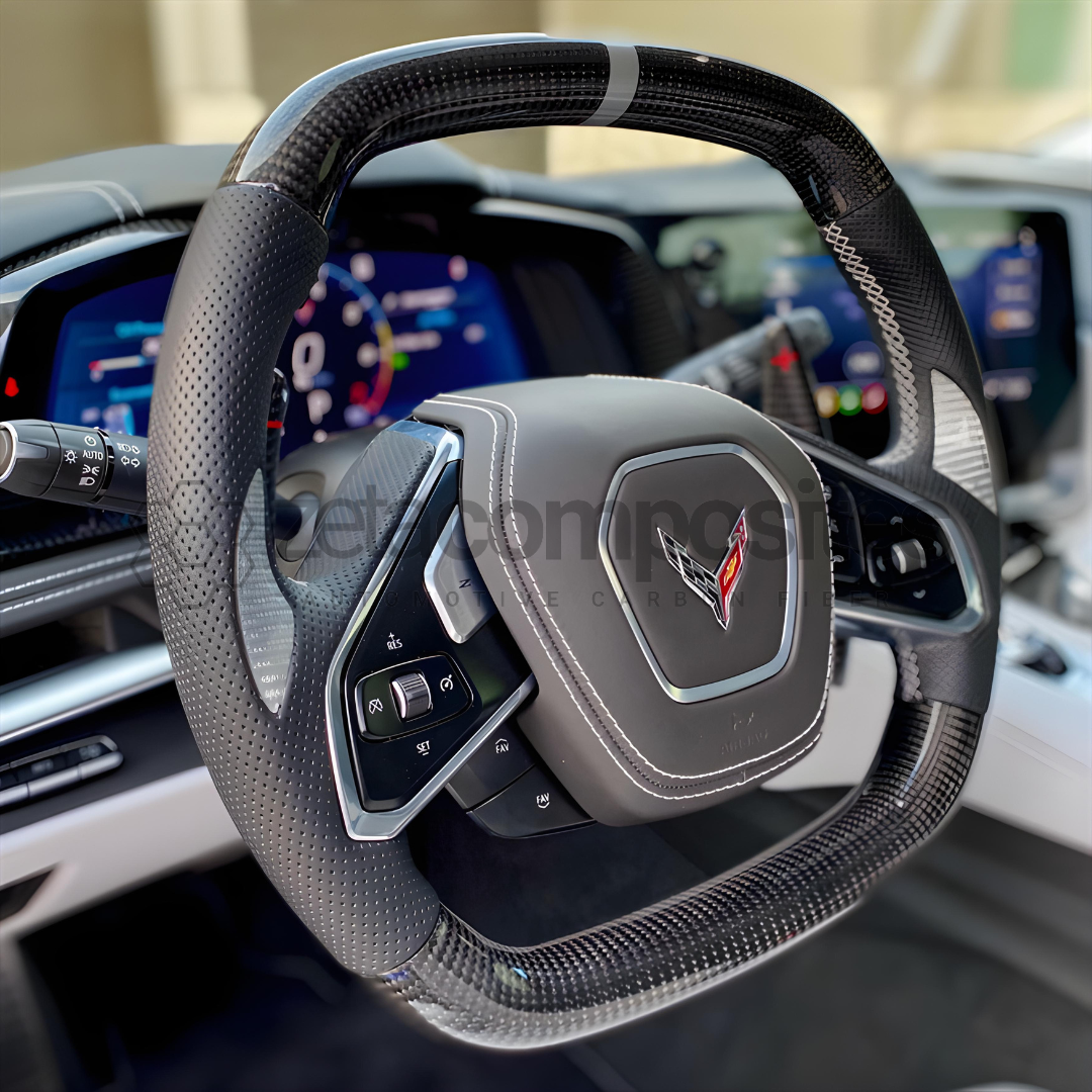 C8 Corvette 2020+ Customizable Carbon Fiber Steering Wheel