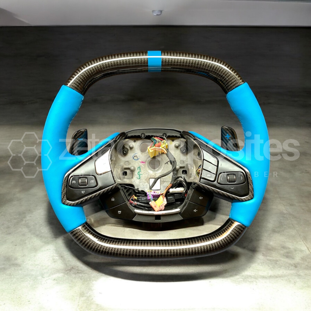 C8 Corvette 2020+ Customizable Carbon Fiber Steering Wheel