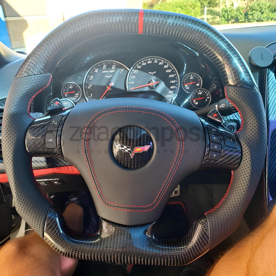 Custom Carbon Fiber Steering Wheel for 2005-2013 Chevy C6 Corvette