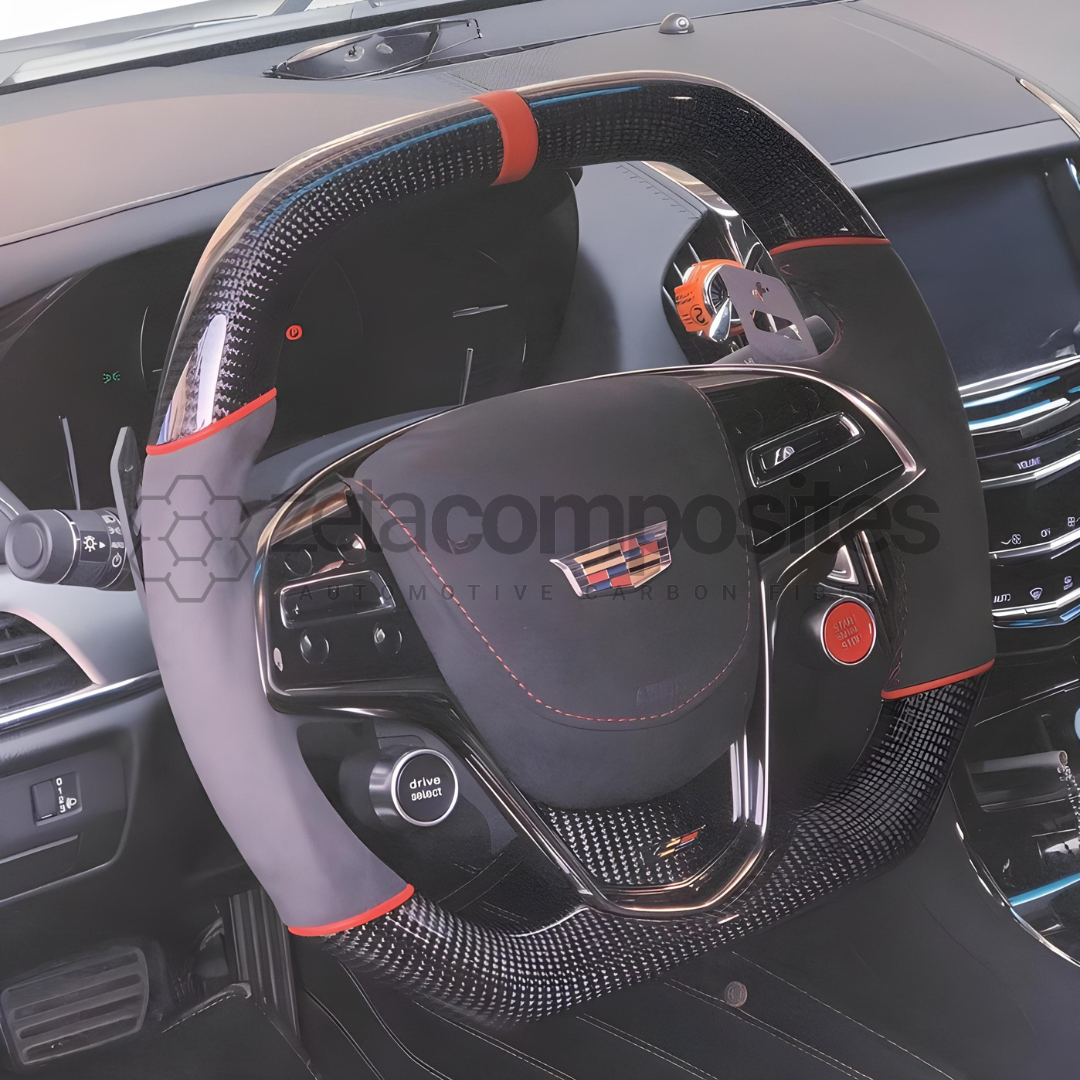 Cadillac V3 CTS ATS Carbon Fiber Steering Wheel Customizable (14' - 20')