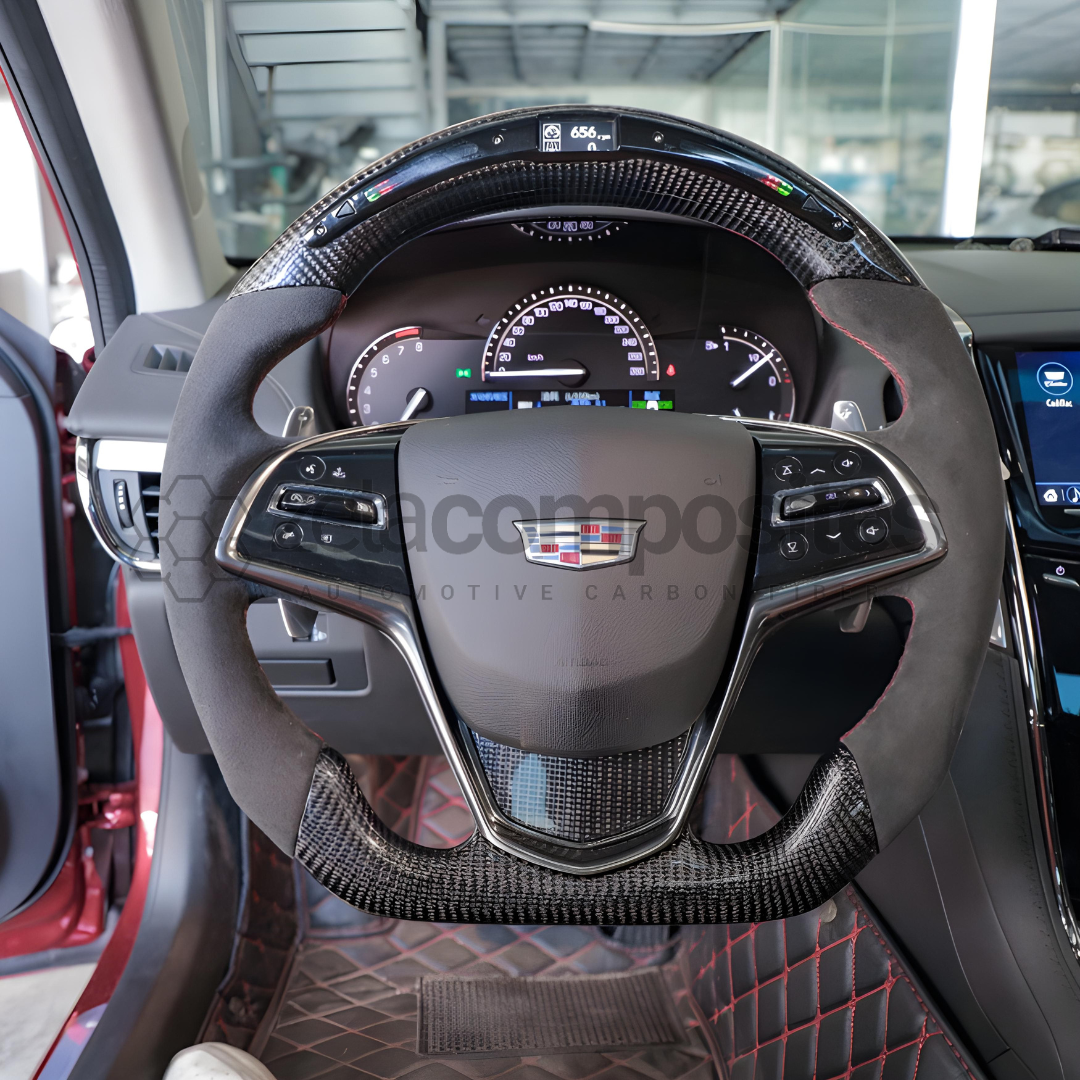 Cadillac V3 CTS ATS Carbon Fiber Steering Wheel Customizable (14' - 20')