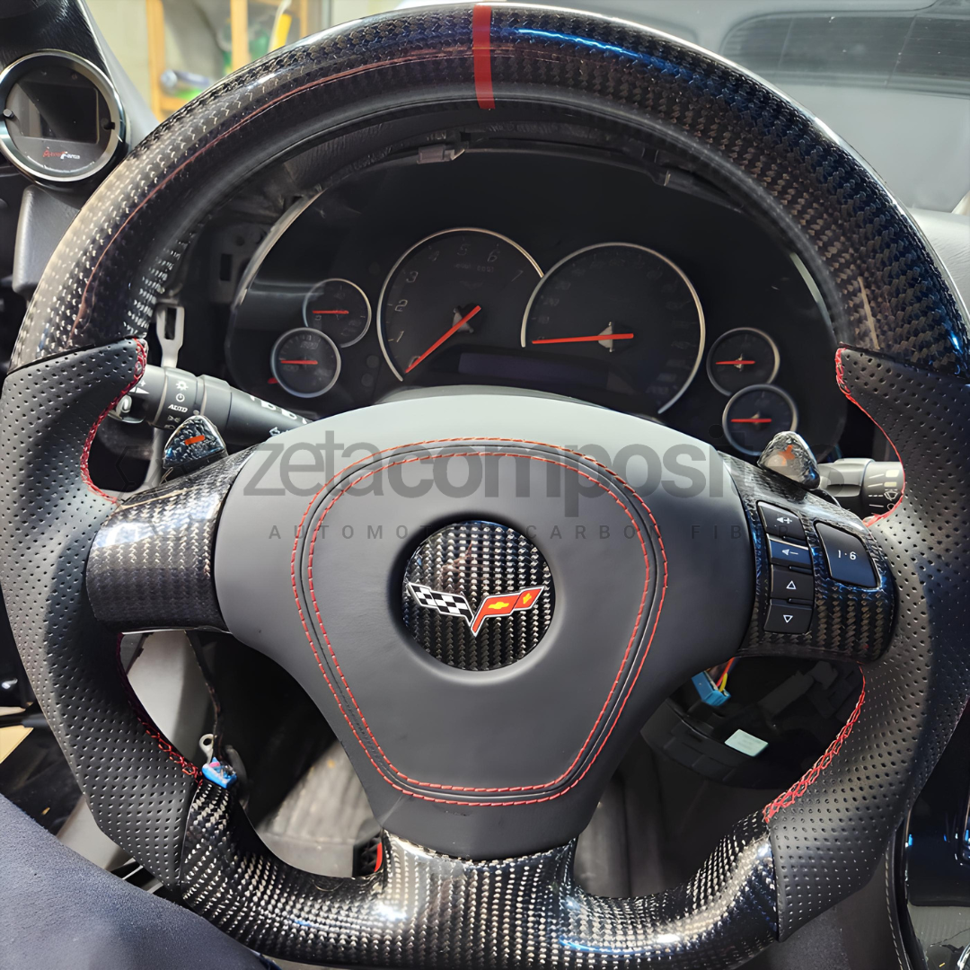 Custom Carbon Fiber Steering Wheel for 2005-2013 Chevy C6 Corvette