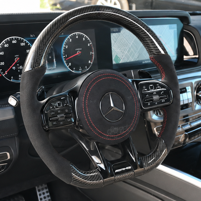 (2018'+) Mercedes AMG Carbon Fiber Steering Wheel C/E/G/GT/S Class Upgrade
