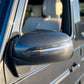 Mercedes G-Class carbon fiber mirror cap cover, installed on side mirror
