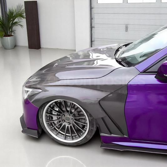 Carbon Fiber Fenders with Side Vents for Infiniti Q50 and Q60