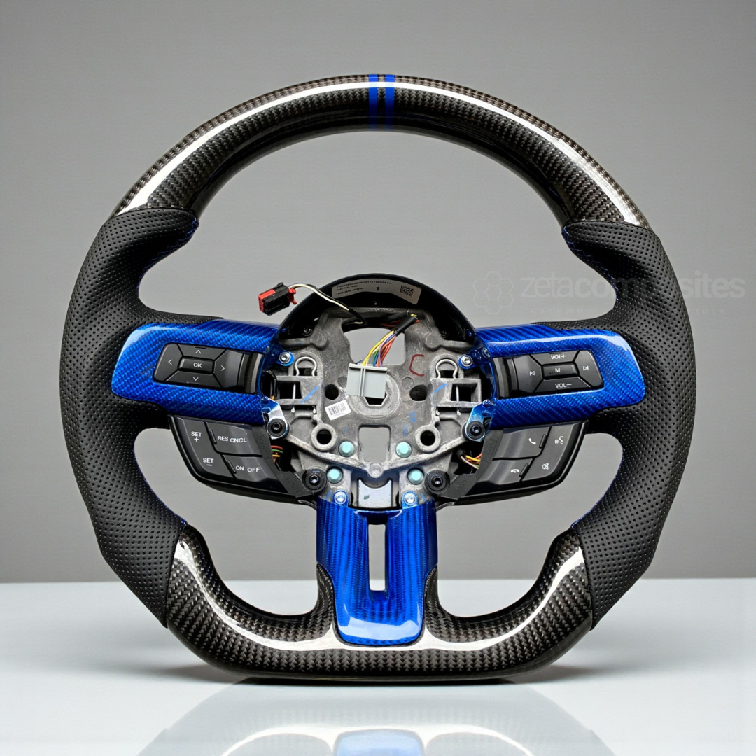 Automobile Carbon Fiber Steering Wheel Decorative Frame Sticker Kit For Ford Mustang 2015 2023 Car Interior Modification 87831308 Automobile Carbon Fiber Steering Wheel Decorative Frame Sticker Kit For Ford Mustang 2015 2023 Car Interior Modification 87831308