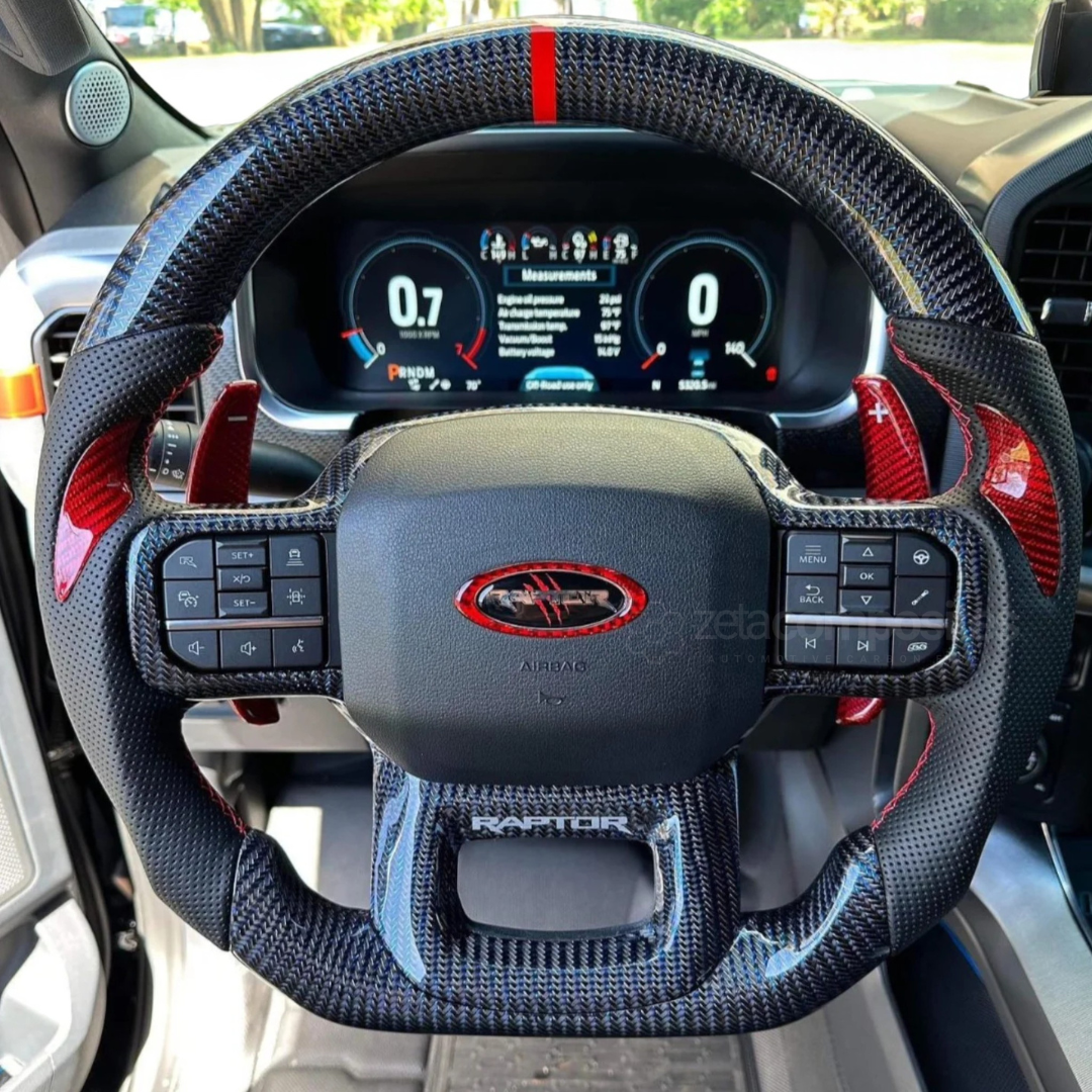 Carbon Fiber Steering Wheel for Ford F150 / Raptor 2021+