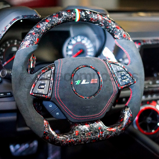 6th gen camaro custom carbon fiber steering wheel