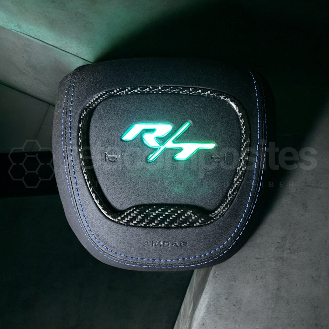 light up carbon fiber custom airbag cover rgb led for dodge charger challenger durango trackhawk