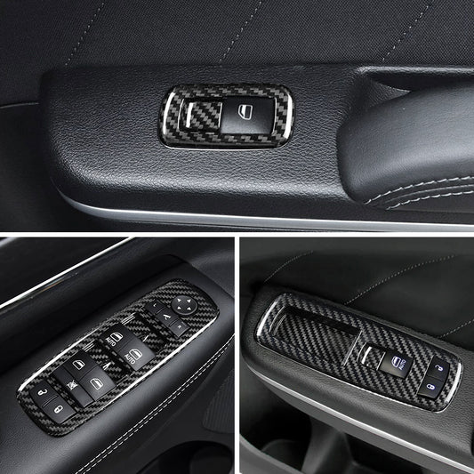(15'-23') Charger Carbon Fiber Window Switch Covers