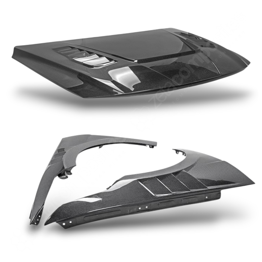 (2021'+) Elantra Carbon Fiber Hood & Fenders Kit - Performance Style