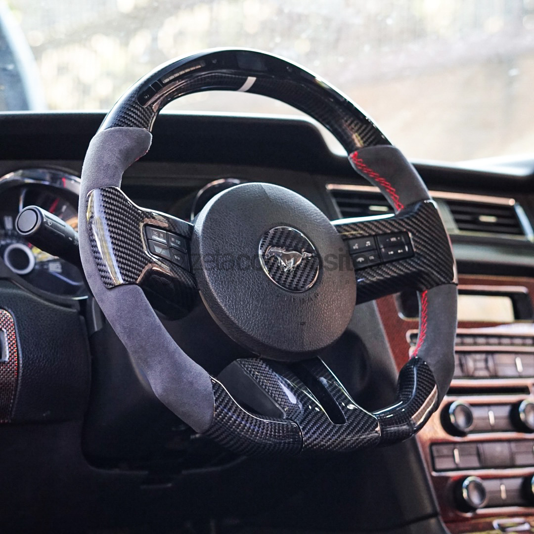 2010 2014 Mustang Carbon Fiber Steering Wheel Customizable Premium