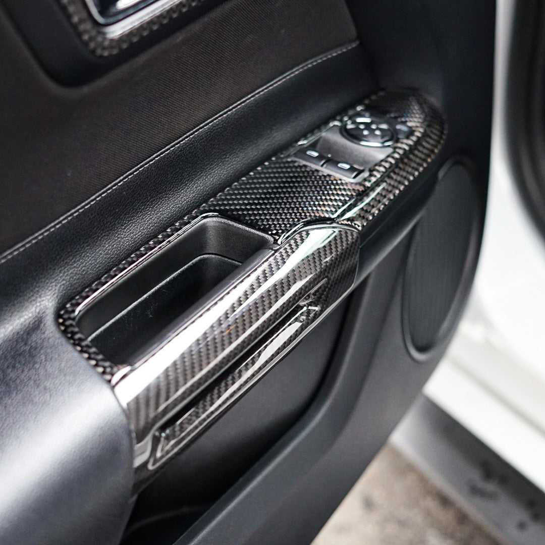 2015-2023 Mustang Carbon Fiber Interior Door Handle Covers Premium