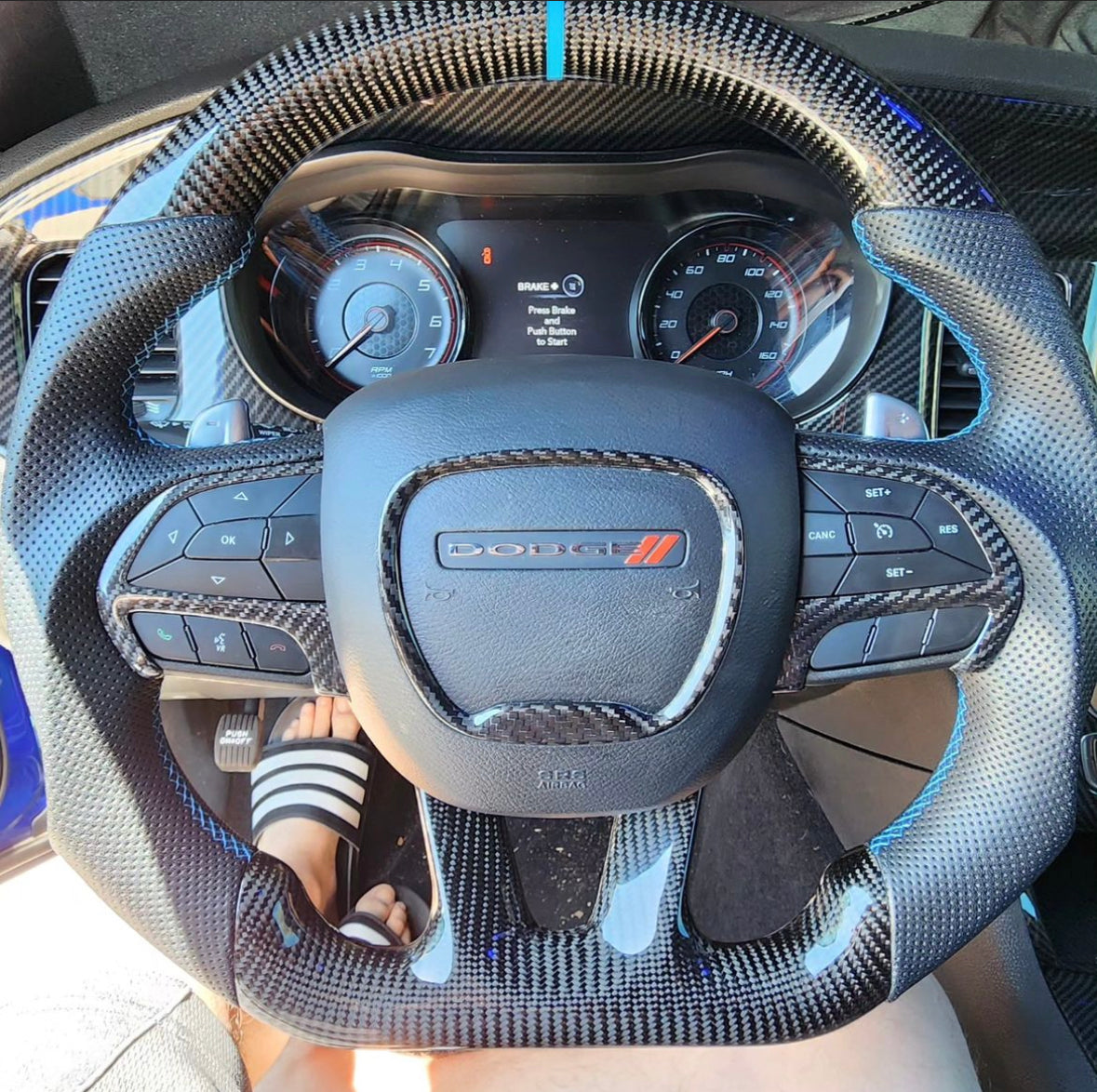 Steering wheel cover on sale dodge challenger