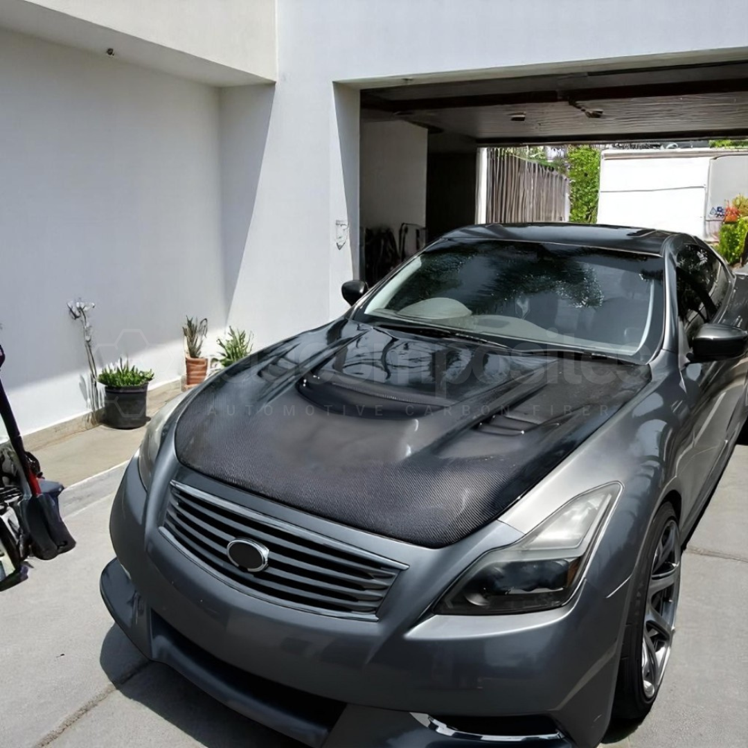 Carbon Fiber V Style Hood for Infiniti G37