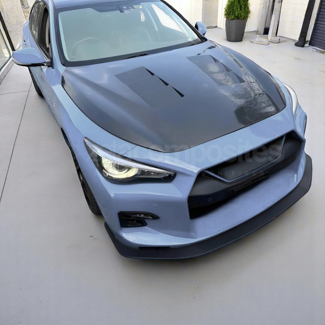 Q50 Carbon Fiber Vented Hood 'RX7' Style