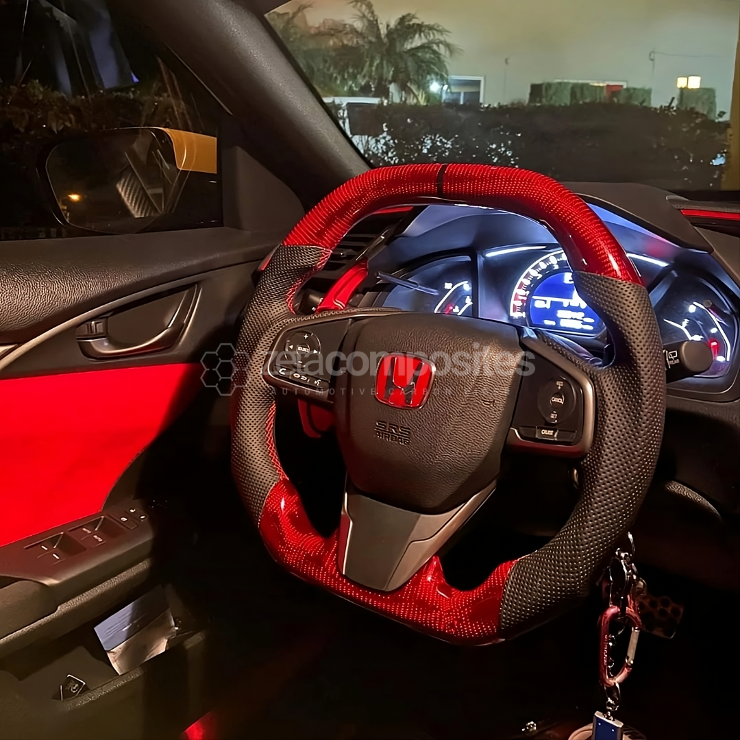 2016-2021 10th Gen Honda Civic/FK/Type R/SI Carbon Fiber Steering Wheel