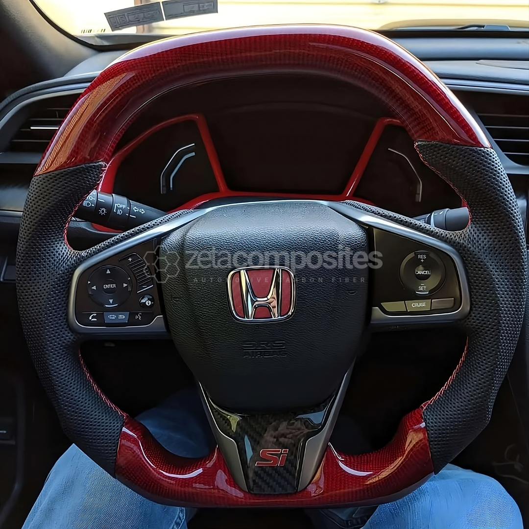 2016-2021 10th Gen Honda Civic/FK/Type R/SI Carbon Fiber Steering Wheel