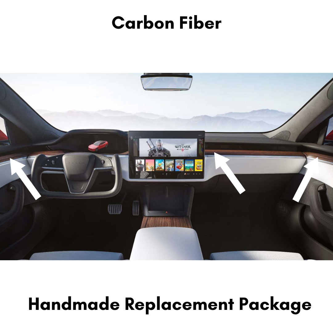 Tesla Model 3 Carbon Fiber Interior Direct Replacement Package by ZetaC™